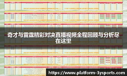 奇才与雷霆精彩对决直播视频全程回顾与分析尽在这里